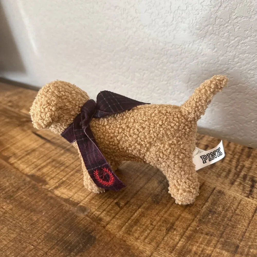 Victoria's Secret Pink Holiday 2024 Brown Mini Dog Plush Limited Edition 4.5